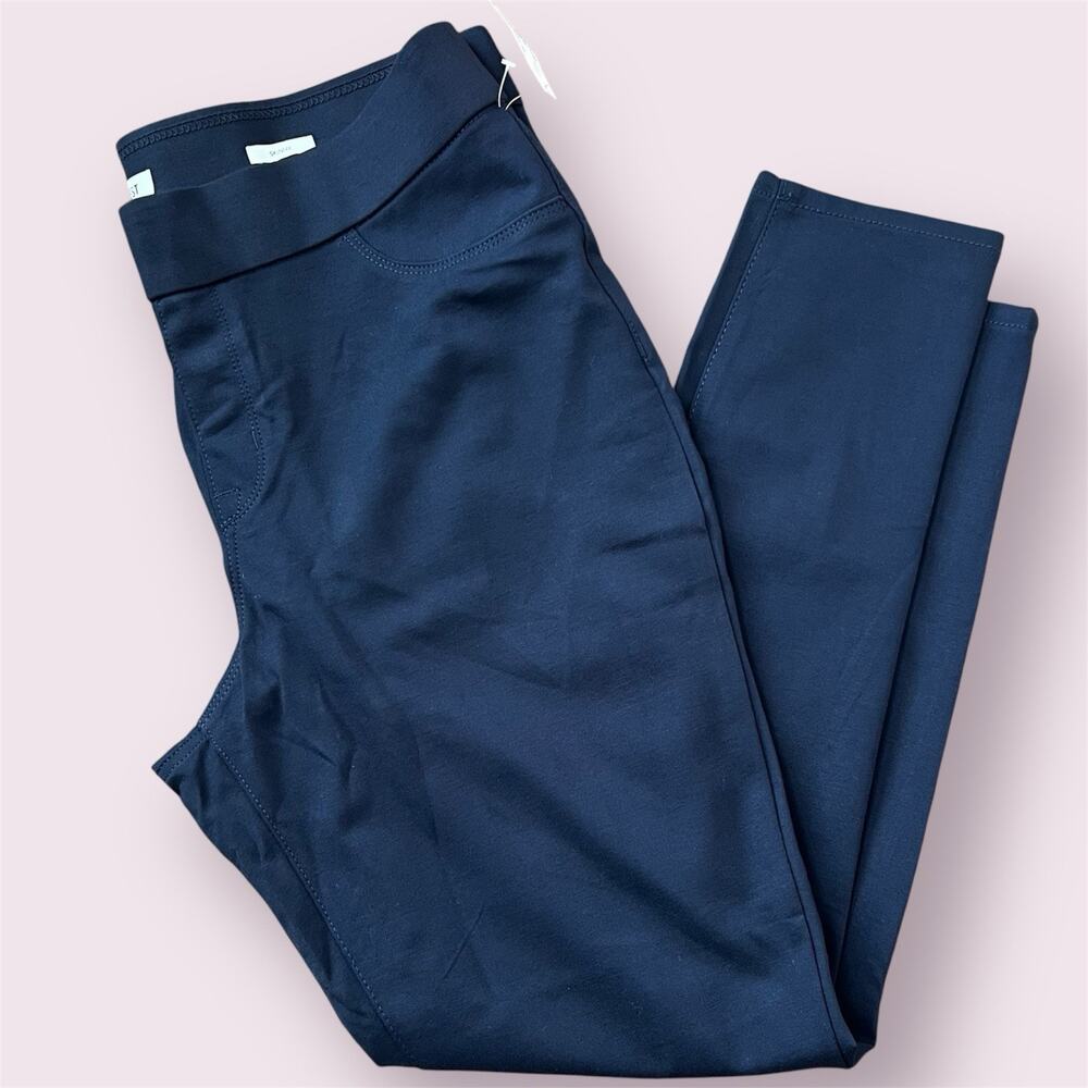 NWT Nine West Pull On Elastic Waistband Navy Blue Skinny Jeggins Pants Sz XL